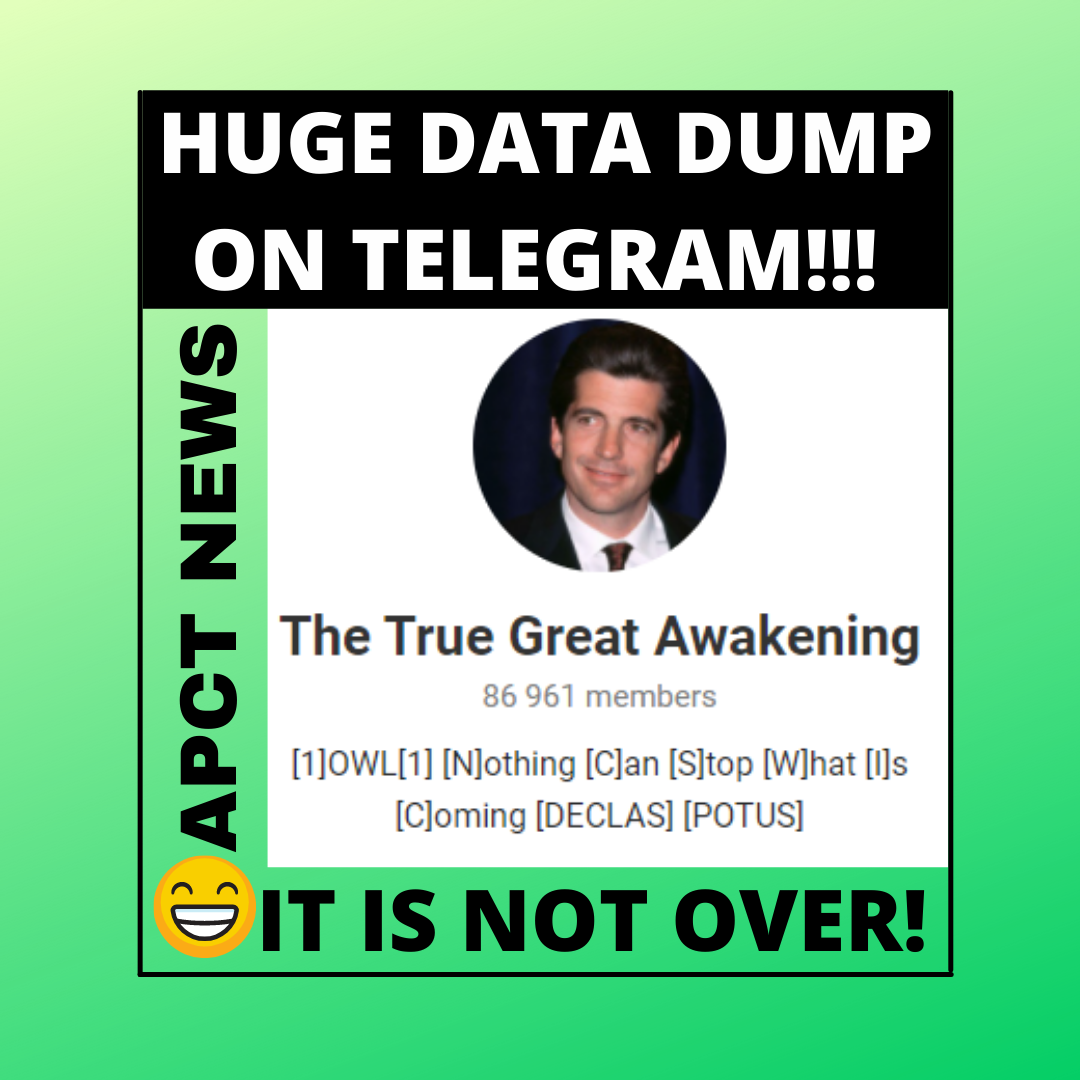 HUGE DATA DUMP ON TELEGRAM! IT IS NOT OVER! THE LIGHT WILL DEFEAT THE DARK!